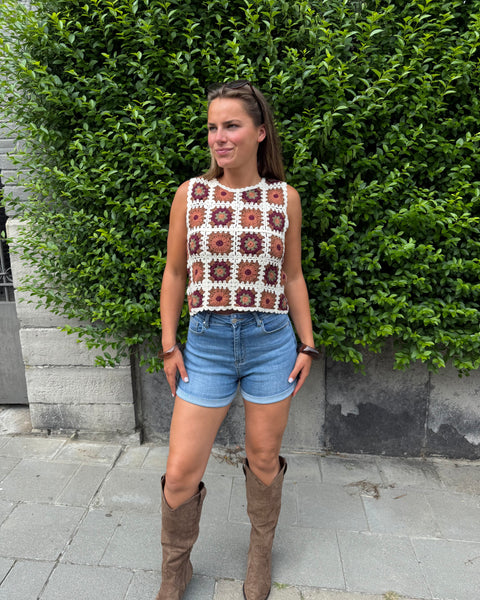 Top crochet terracotta - ZAZA