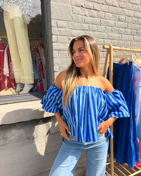 Haut bustier bleu - ANDIE