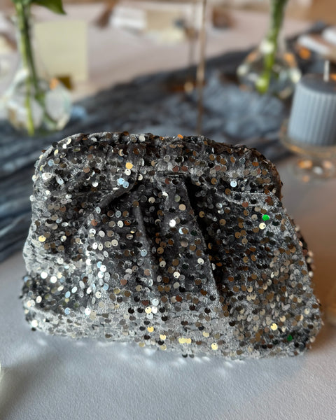 Pochette argenté - SEQUINS