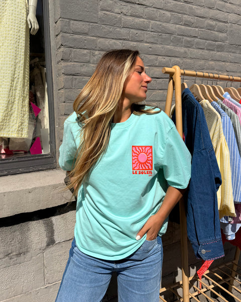 T-shirt turquoise - LE SOLEIL