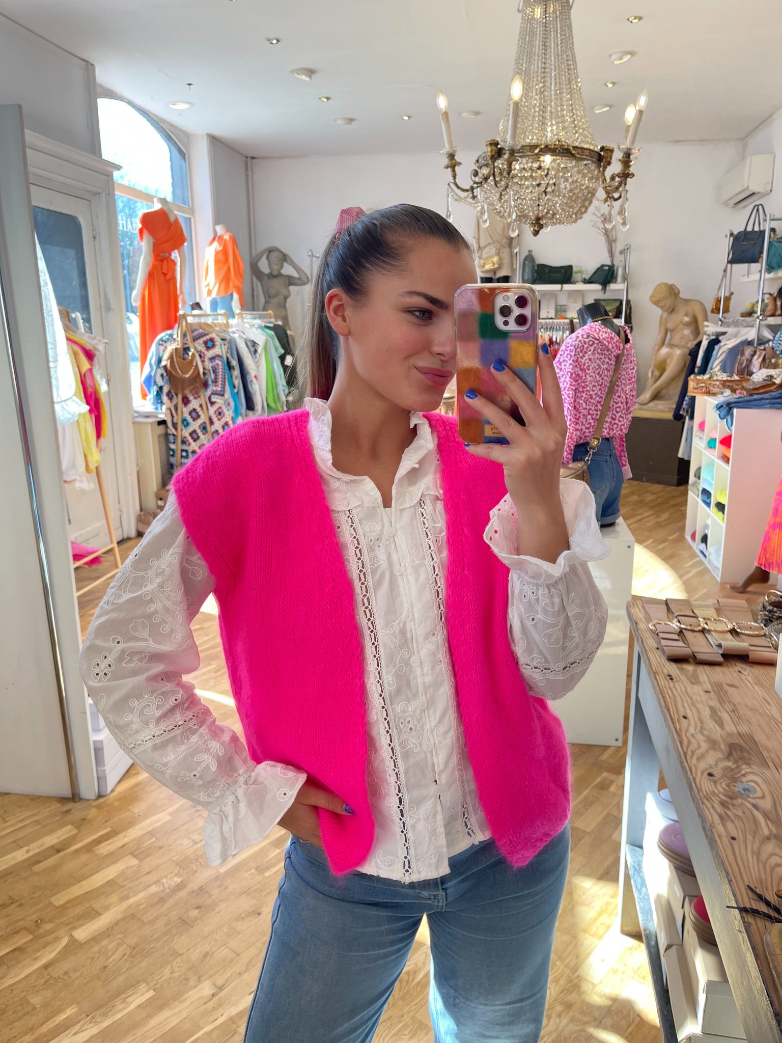 Gilet rose flash - CARMEN