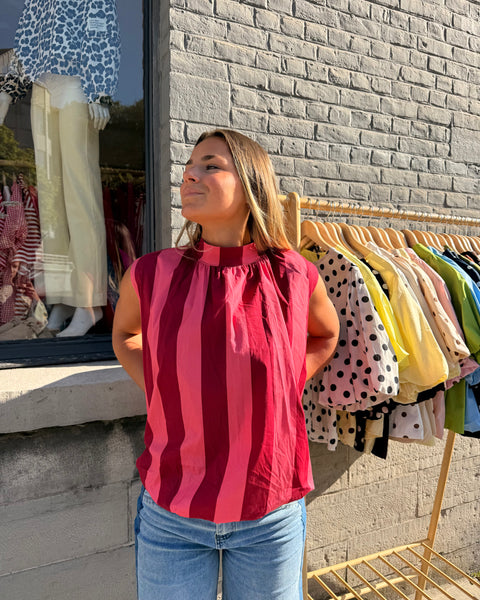 Blouse à ligne rose - ELINA
