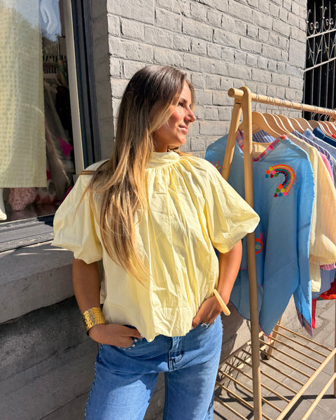 Blouse jaune petites manches - ELINA