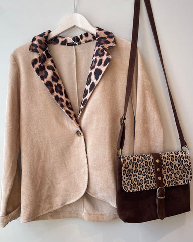 Veste léopard - BEIGE