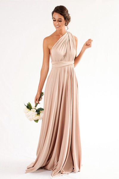 Robe champagne satinée - NELLE