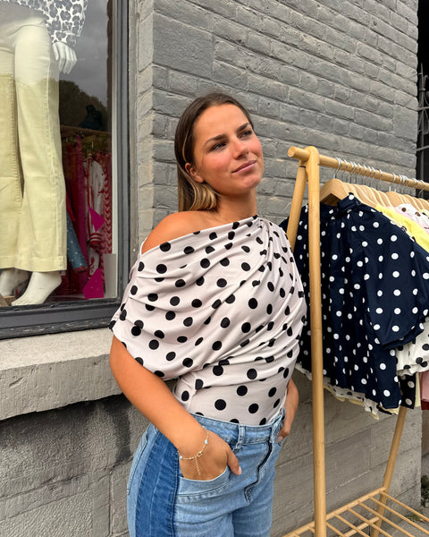 Haut beige à pois - CLARA