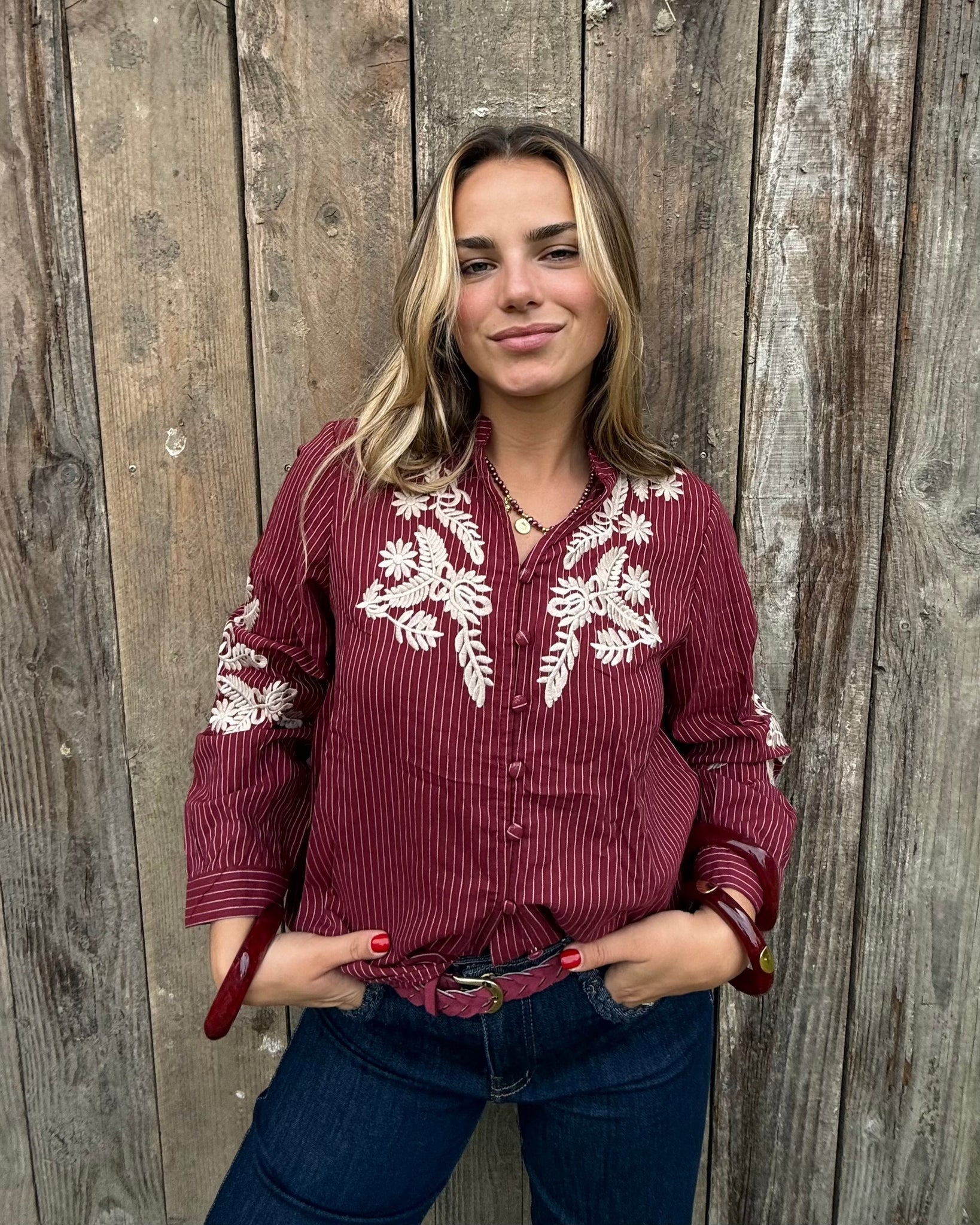 Chemisier bordeaux - JOHANA