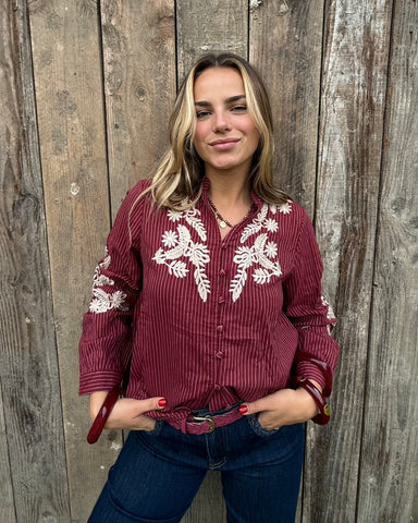 Chemisier bordeaux - JOHANA