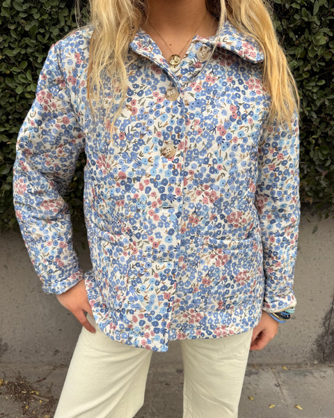 Sky blue jacket - floral print