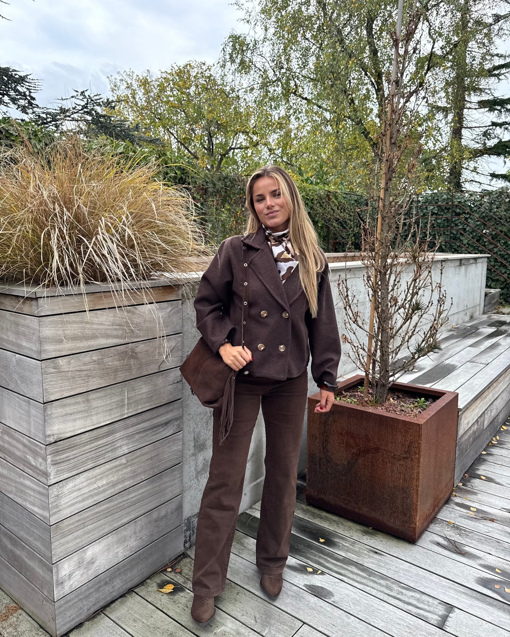 Pantalon à boutons - Chocolat