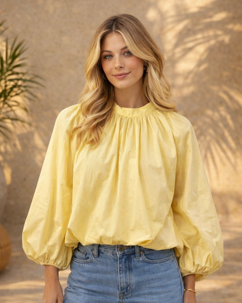 Blouse manches longues jaune - ELINA