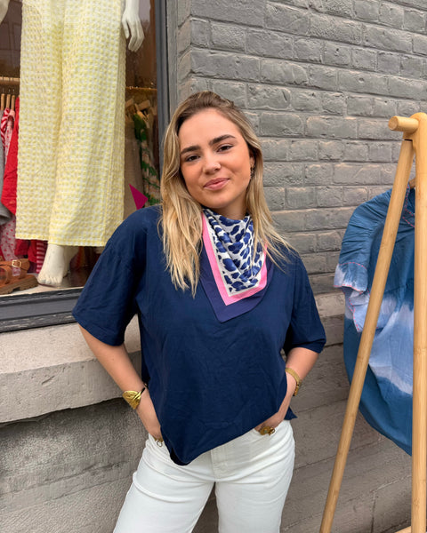 T-shirt + foulard - BLEU MARINE