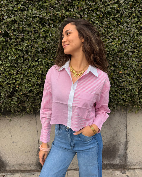 Crop top blouse - PINK
