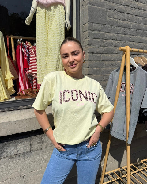 T-shirt jaune léopard - ICONIC