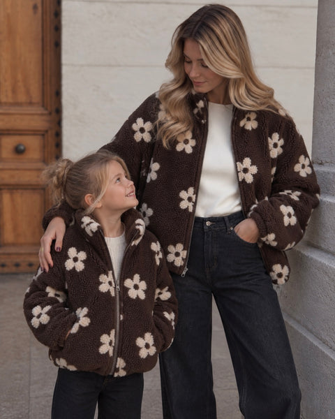 Polaire chocolat enfants - FLEURS