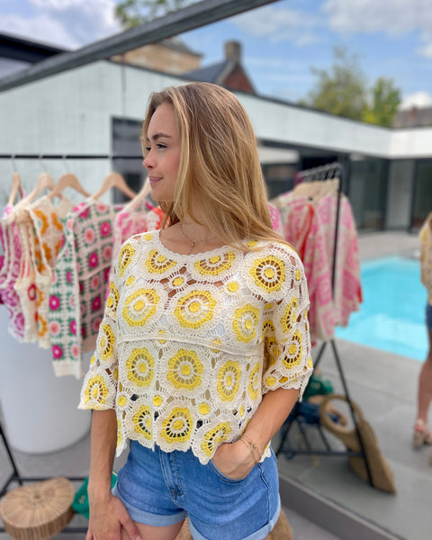 Haut crochet jaune - ZAZIE