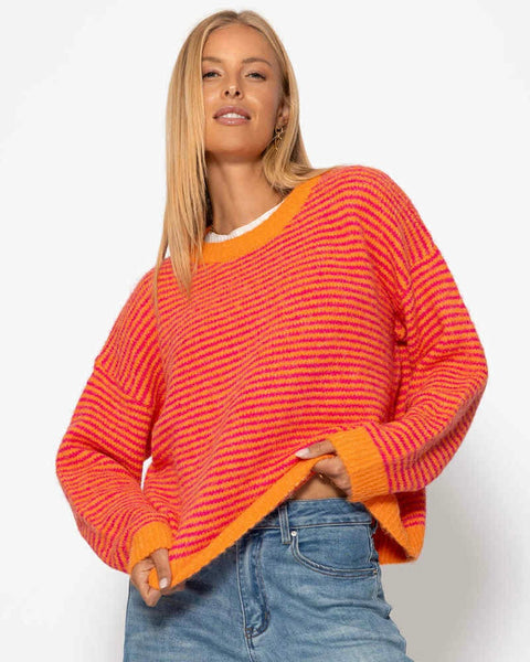 Pull ligné - ORANGE