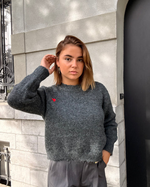 Pull gris - CŒUR
