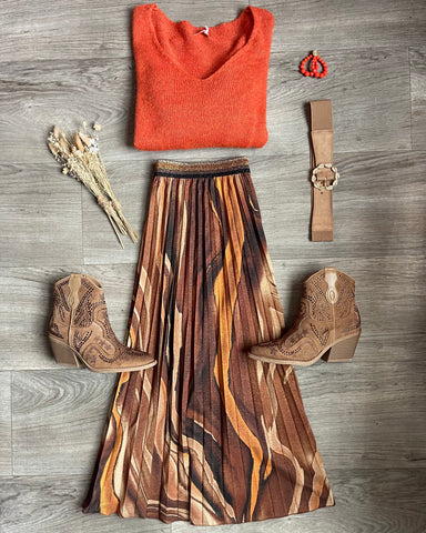 Jupe longue orange - LYLE