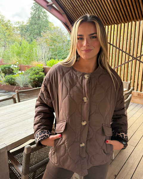 Veste léopard chocolat - CASTIA