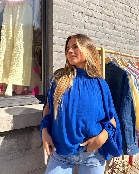 Blouse bleu - CHRISTIE