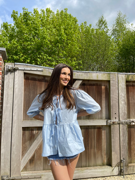 Blouse bleue - NOEUDS
