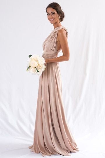 Robe champagne satinée - NELLE