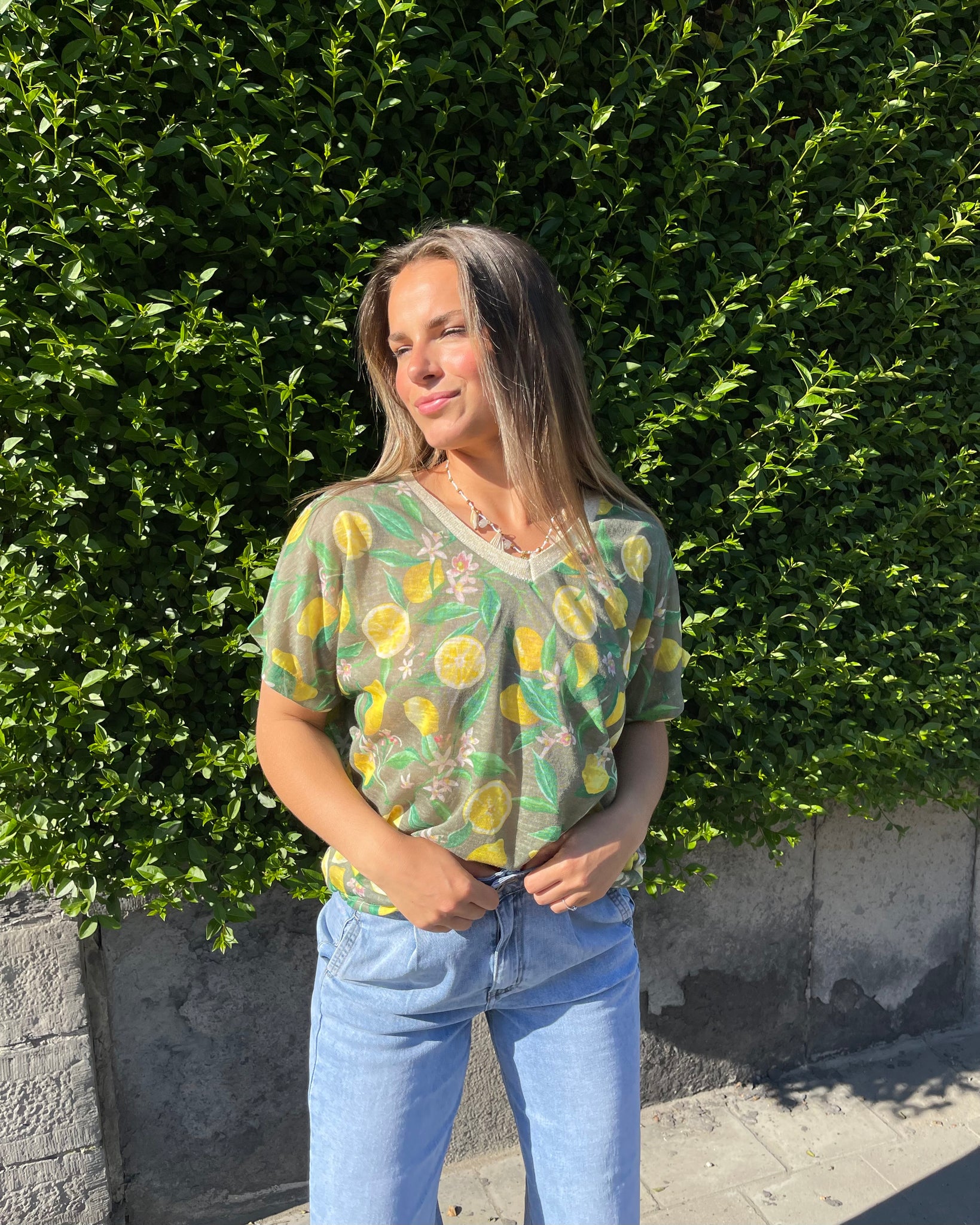 T-shirt kaki citron - DANAË
