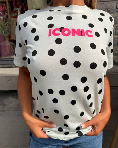 T-shirt à pois noirs - ICONIC