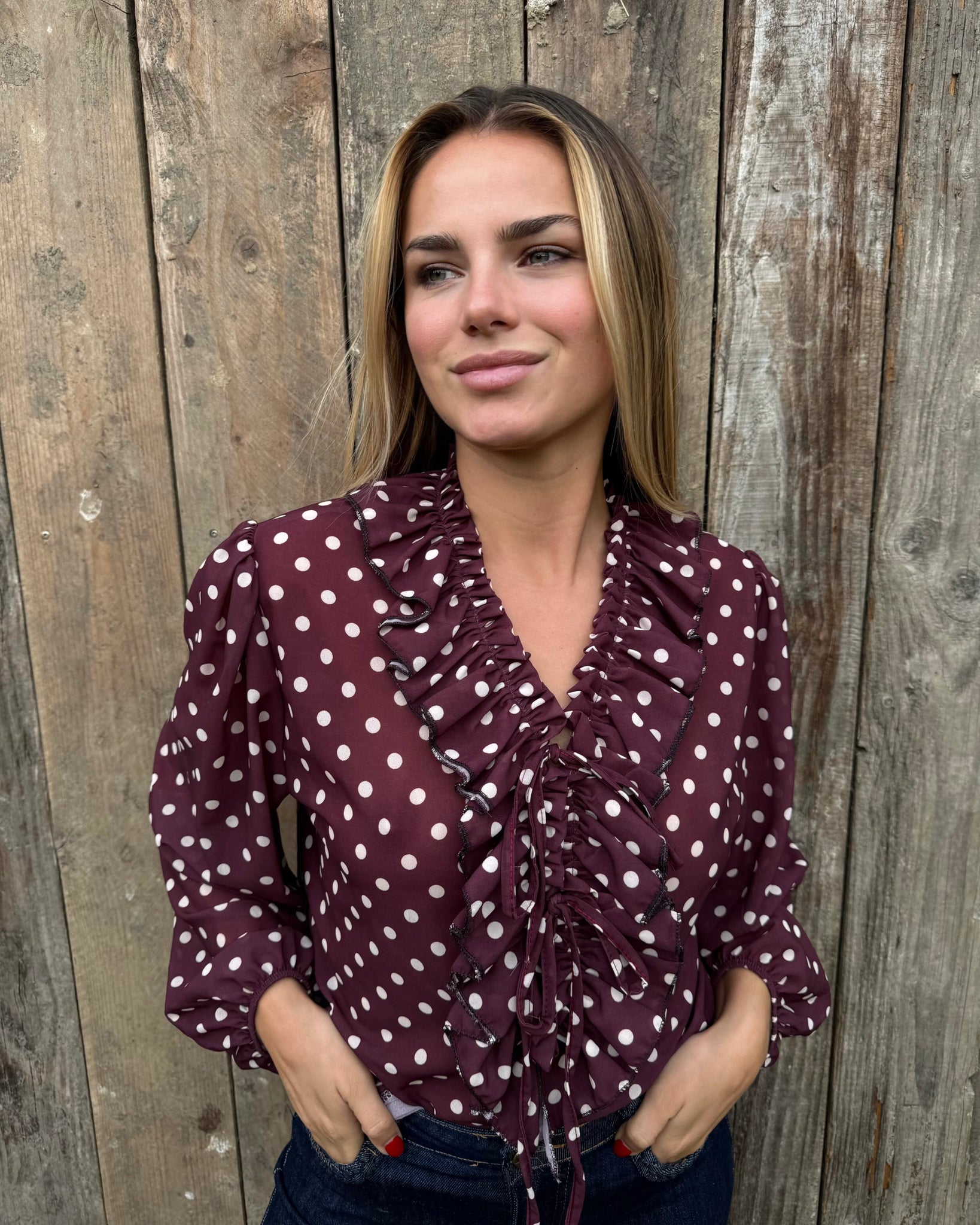 Chemisier petits pois - BORDEAUX