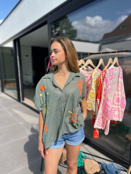 Chemise kaki - ÉTOILES