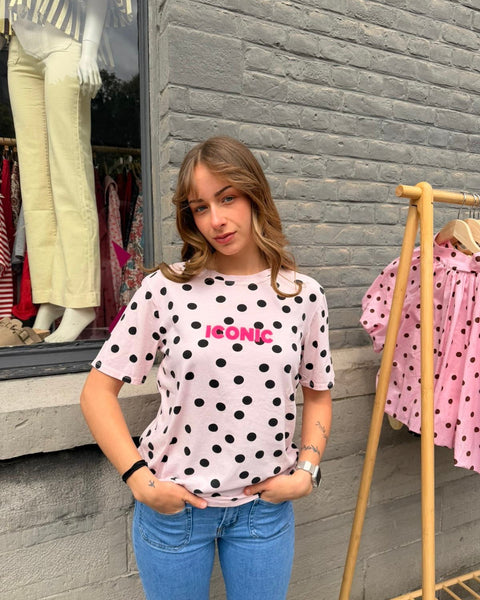 T-shirt à pois rose - ICONIC