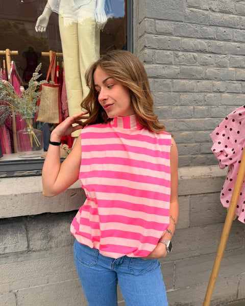 Blouse marinière rose clair - ELINA