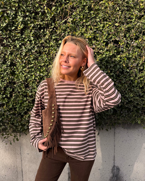 Chocolate/pink T-shirt - LINED