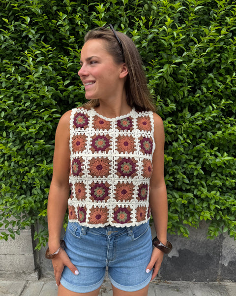 Top crochet terracotta - ZAZA
