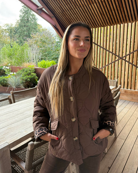 Veste léopard chocolat - CASTIA