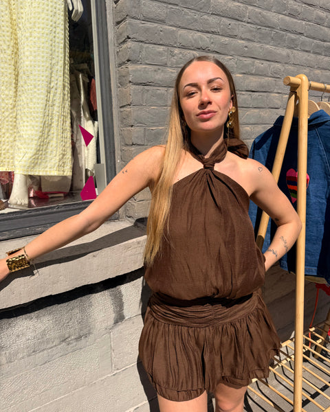 Combi jupe short - CHOCOLAT