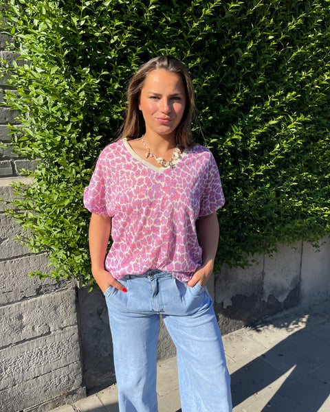 T-shirt lila leopard - DANAË