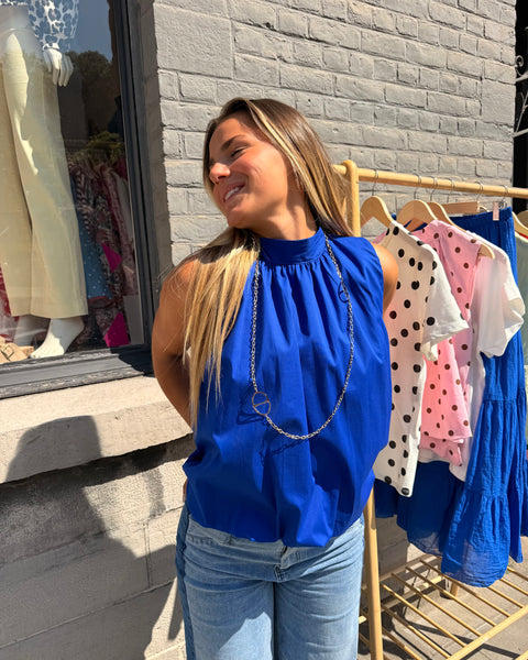 Blouse bleu électrique - ELINA
