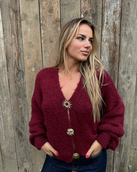 Gilet bordeaux - BIJOUX