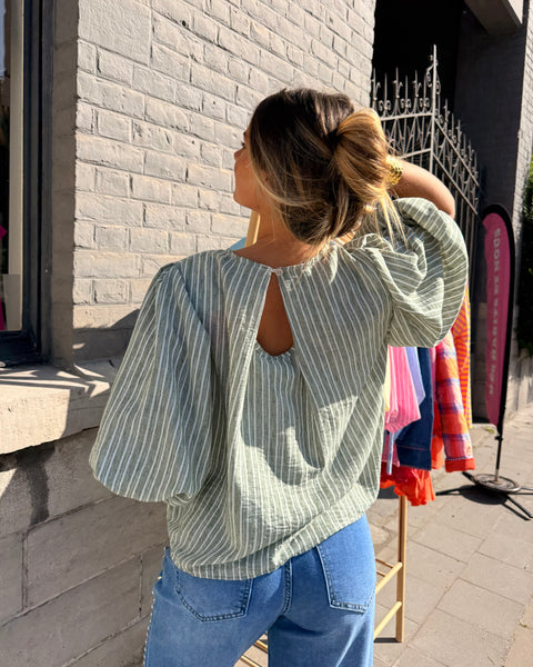 Blouse verte ligné - ELINA