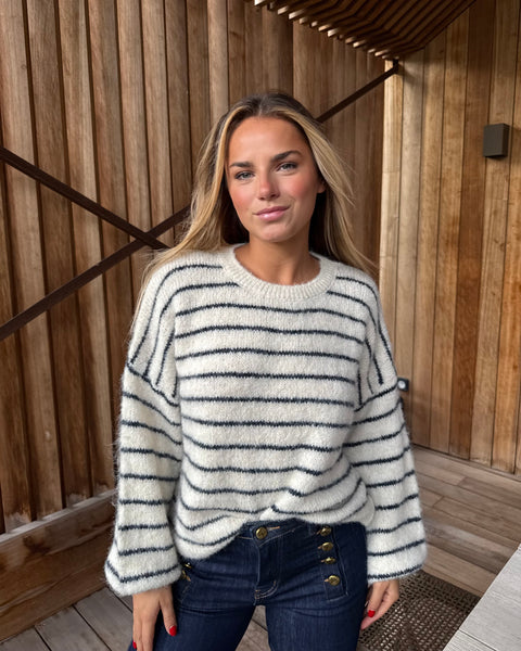 Pull blanc lignée - MAYA