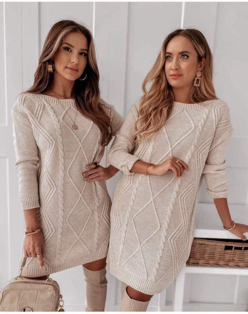 Robe pull beige - NOEMIE