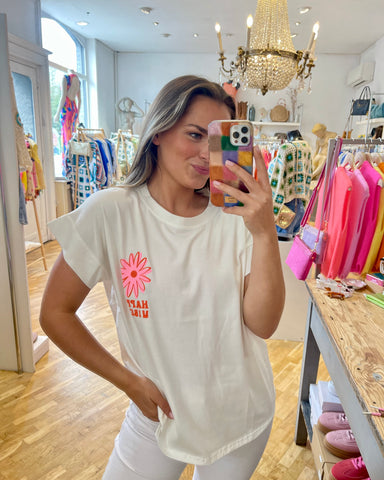 T-shirt blanc - HAPPY VIBES