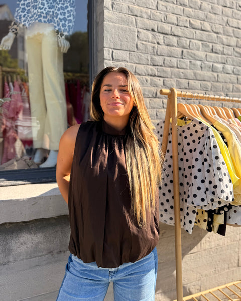 Blouse chocolat - ELINA
