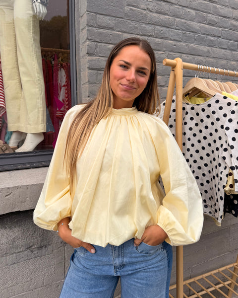 Blouse manches longues jaune- ELINA