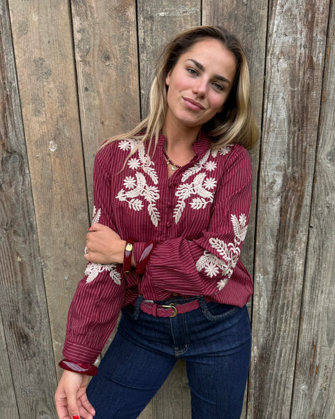 Chemisier bordeaux - JOHANA