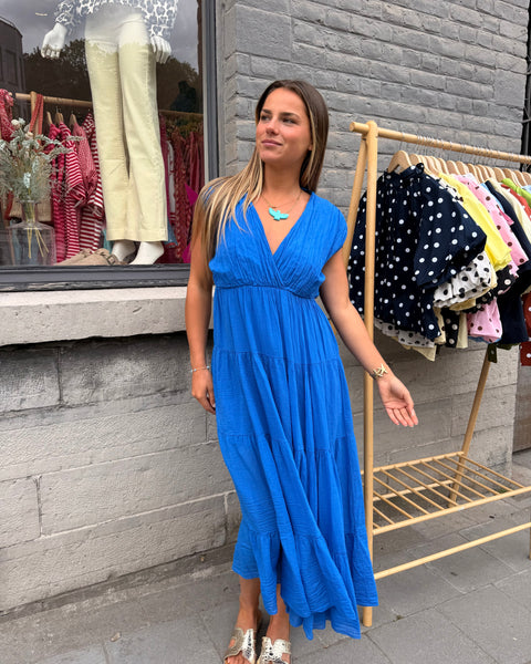 Robe bleu électrique - JEANNE