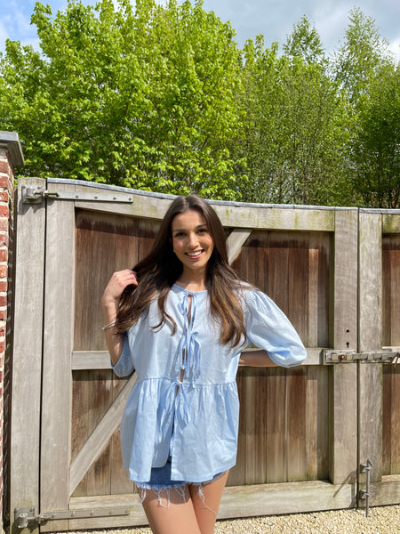 Blouse bleue - NOEUDS