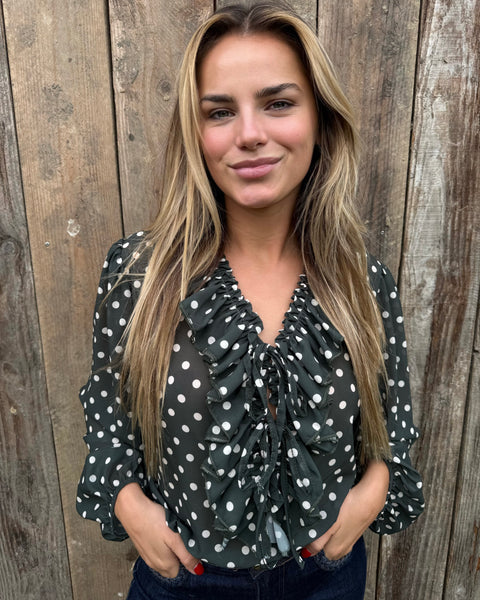 Chemisier petits pois - NOIR